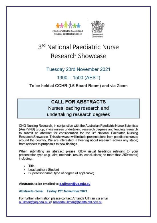 3rd National Paediatric Nurse Research Showcase